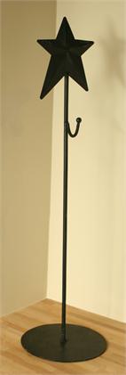 Wrought Iron Wreath Holder - Star  Black